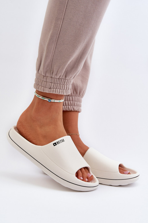 Moteriškos šlepetės Big Star NN274A043 baltos spalvos  Moteriškos šlepetės Big Star NN274A043 baltos spalvos