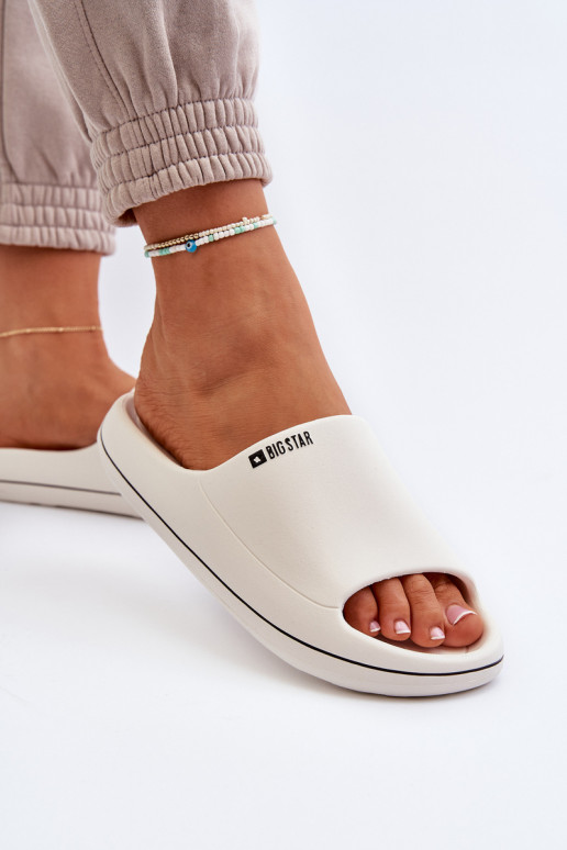 Moteriškos šlepetės Big Star NN274A043 baltos spalvos  Moteriškos šlepetės Big Star NN274A043 baltos spalvos