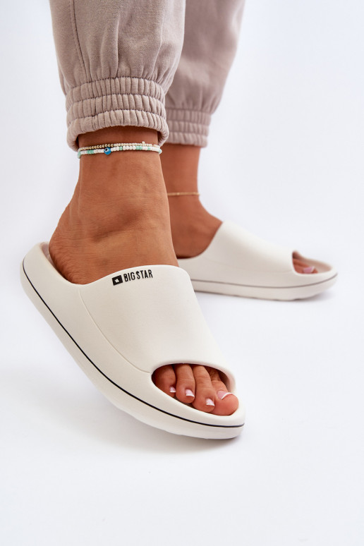 Moteriškos šlepetės Big Star NN274A043 baltos spalvos  Moteriškos šlepetės Big Star NN274A043 baltos spalvos