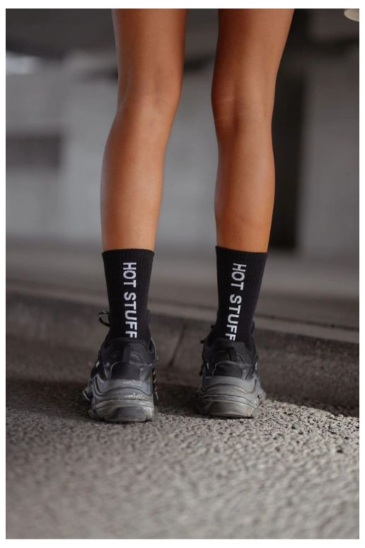 Medvilninės kojinės Moteriškas HOT STUFF juodos spalvos Medvilninės kojinės Moteriškas HOT STUFF juodos spalvos