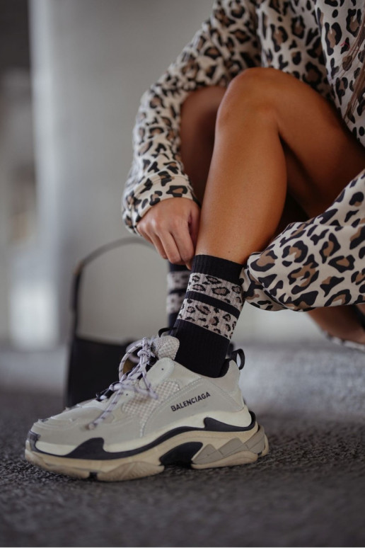 Kojinės Moteriškas DĮa Taškuotos Juostelės juodos spalvos Kojinės Moteriškas DĮa Taškuotos Juostelės juodos spalvos