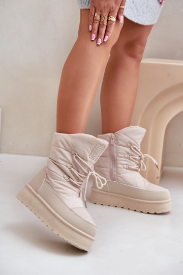 sniego batai su platforma Į Pilį Big Star OO274885 smėlio spalvos 2