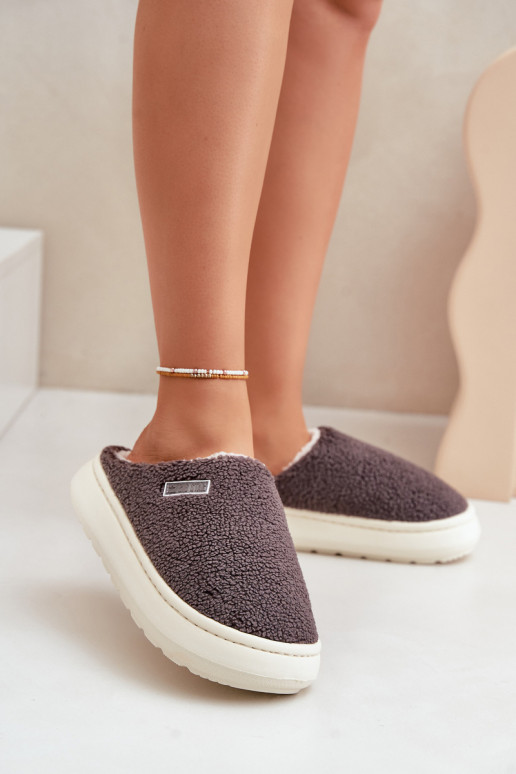 pašiltinti Šlepetės Ant storo pado Big Star MM274134 pilkos spalvos pašiltinti Šlepetės Ant storo pado Big Star MM274134 pilkos spalvos