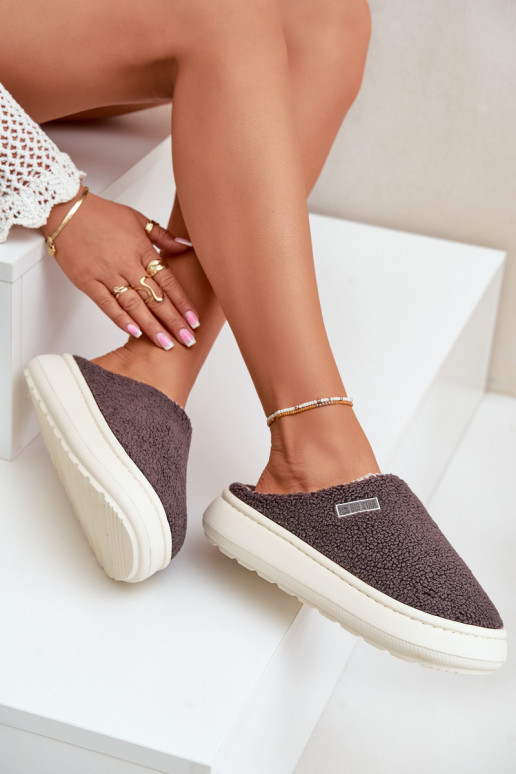 pašiltinti Šlepetės Ant storo pado Big Star MM274134 pilkos spalvos pašiltinti Šlepetės Ant storo pado Big Star MM274134 pilkos spalvos