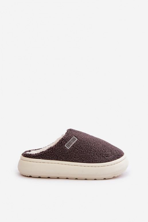 pašiltinti Šlepetės Ant storo pado Big Star MM274134 pilkos spalvos pašiltinti Šlepetės Ant storo pado Big Star MM274134 pilkos spalvos