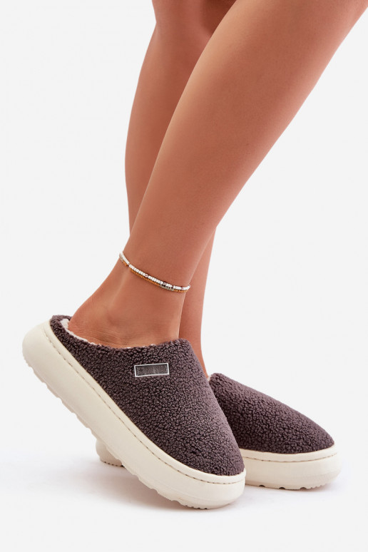 pašiltinti Šlepetės Ant storo pado Big Star MM274134 pilkos spalvos pašiltinti Šlepetės Ant storo pado Big Star MM274134 pilkos spalvos