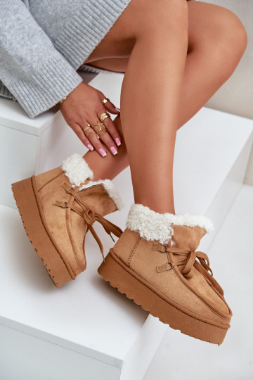 sniego batai Moteriškas su platforma su kailiuku Typu Branek rudos spalvos Ciabellae