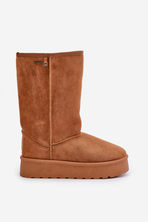 Aukštas sniego batai su platforma Big Star OO274893 rudos spalvos Aukštas sniego batai su platforma Big Star OO274893 rudos spalvos
