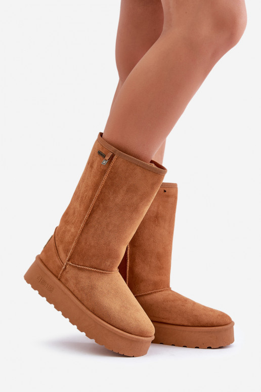 Aukštas sniego batai su platforma Big Star OO274893 rudos spalvos Aukštas sniego batai su platforma Big Star OO274893 rudos spalvos