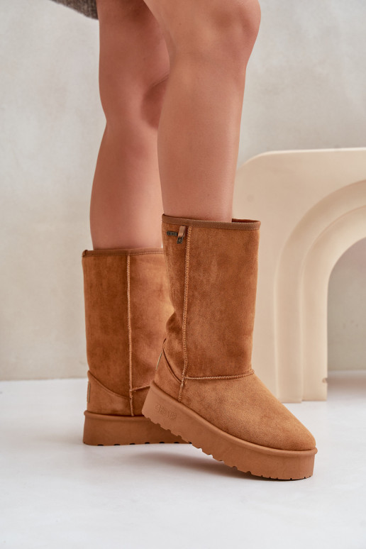 Aukštas sniego batai su platforma Big Star OO274893 rudos spalvos Aukštas sniego batai su platforma Big Star OO274893 rudos spalvos