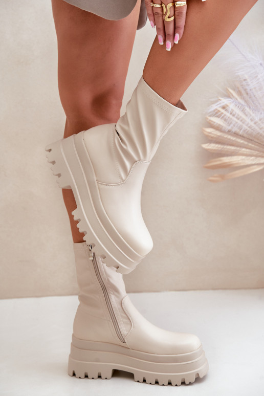 Aulinukai su platforma dramblio kaulo spalvos Florinara Aulinukai su platforma dramblio kaulo spalvos Florinara