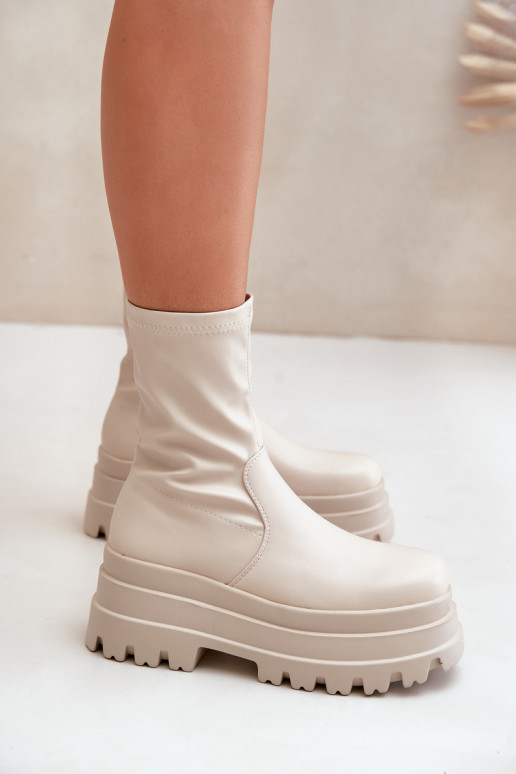 Aulinukai su platforma dramblio kaulo spalvos Florinara Aulinukai su platforma dramblio kaulo spalvos Florinara