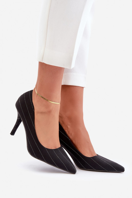 aukštakulniai bateliai Moteriškas su dryžiais juodos spalvos Tifidra  aukštakulniai bateliai Moteriškas su dryžiais juodos spalvos Tifidra