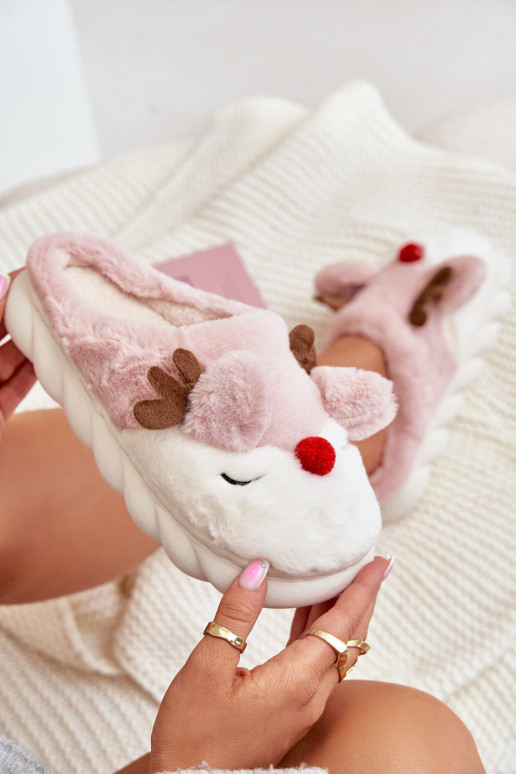 su kailiuku Šlepetės Moteriškas Su tema Šiaurės elniai rožinės spalvos INistira