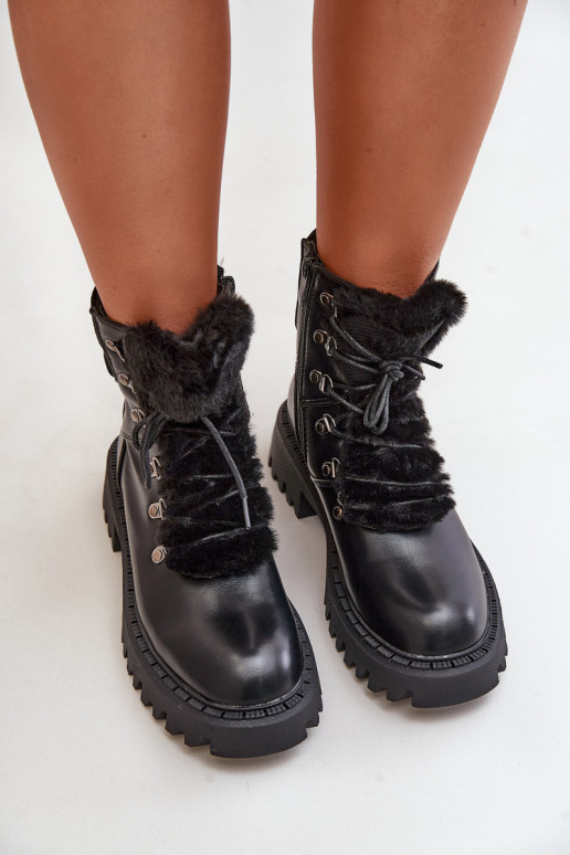 pašiltinti Aulinukai batai Į Pilį iš eko odos juodos spalvos INillatta