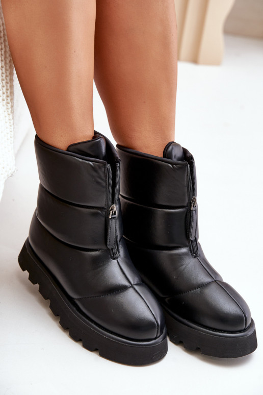 sniego batai su platforma su užtrauktukais Eko Oda juodos spalvos Resisia