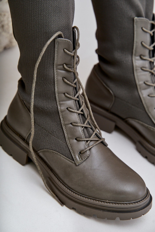 Įsispiriamo modelio ilgaauliai batai Ze SkarpetkoĮą CholeĮką chaki spalvos Iranel