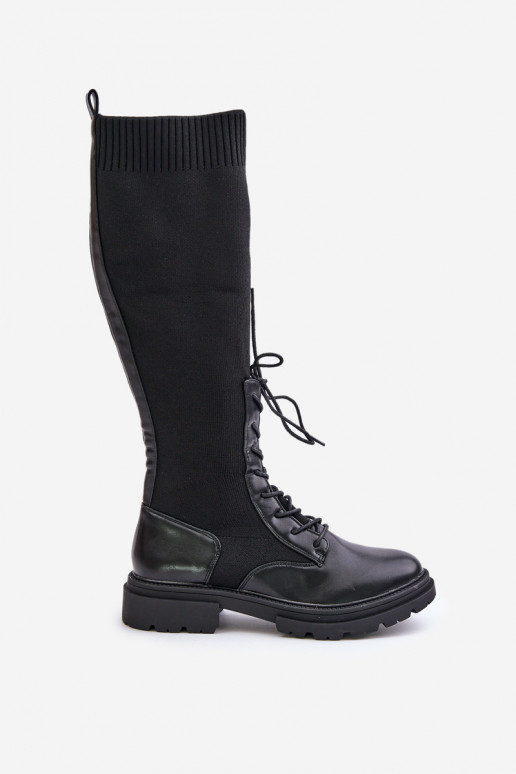 Įsispiriamo modelio ilgaauliai batai Ze SkarpetkoĮą CholeĮką juodos spalvos Iranel