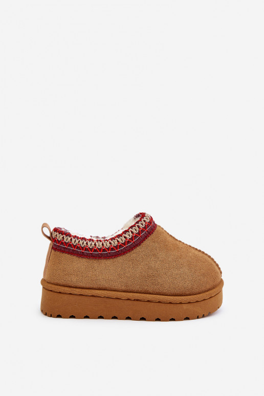 Vaikiški sniego batai su platforma pašiltinti su kailiuku viduje rudos spalvos Vilabria Vaikiški sniego batai su platforma pašiltinti su kailiuku viduje rudos spalvos Vilabria