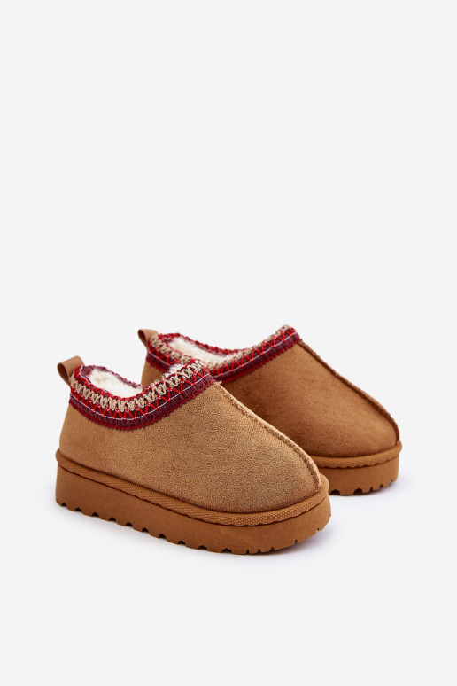 Vaikiški sniego batai su platforma pašiltinti su kailiuku viduje rudos spalvos Vilabria Vaikiški sniego batai su platforma pašiltinti su kailiuku viduje rudos spalvos Vilabria