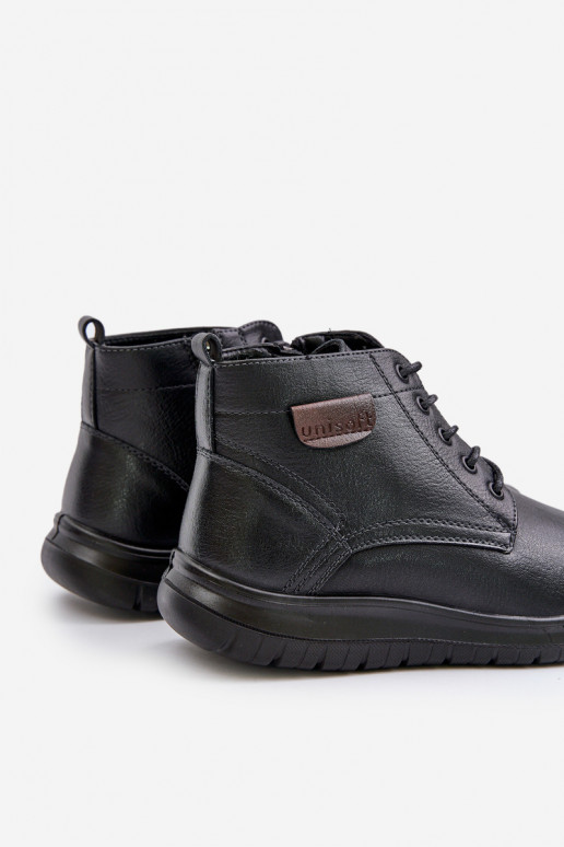 Aulinukai vyrams pašiltinti Į Pilį su raišteliais juodos spalvos Hlimena