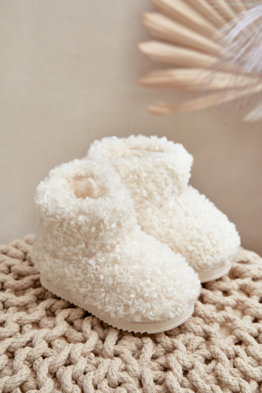 Aulinukai sniego batai Vaikiški su kailiuku Typu Baranek dramblio kaulo spalvos Mevael