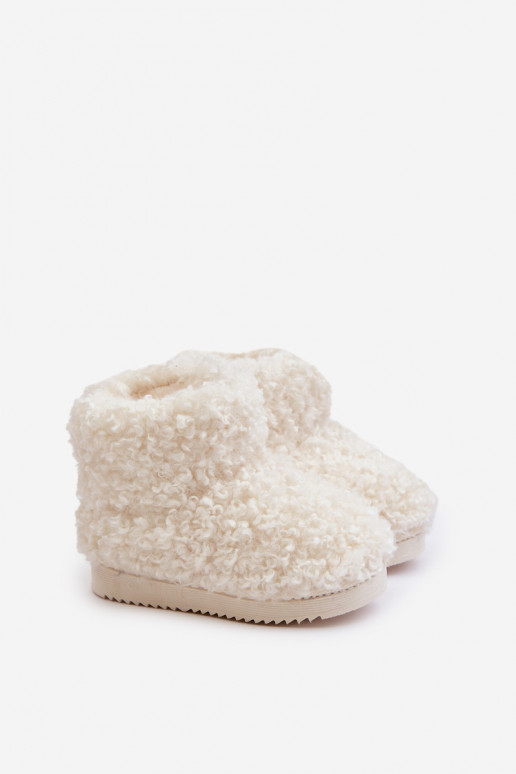 Aulinukai sniego batai Vaikiški su kailiuku Typu Baranek dramblio kaulo spalvos Mevael