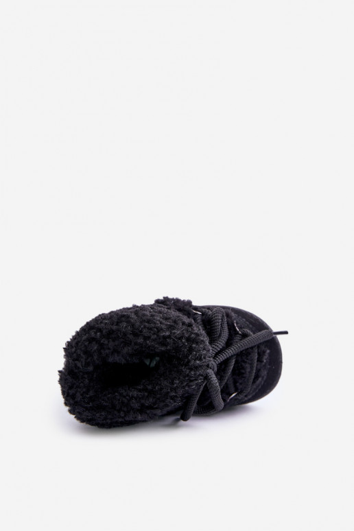 Šilti sniego batai vaikiški su dirželiais juodos spalvos Asija Šilti sniego batai vaikiški su dirželiais juodos spalvos Asija