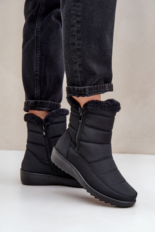 sniego batai Moteriškas Į Pilį su kailiuku juodos spalvos Fiorittia