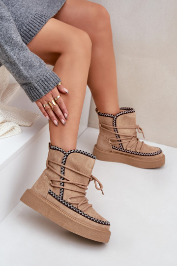 sniego batai Moteriškas Z Haftem su platforma rudos spalvos Įjungtaleris