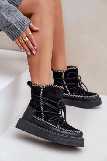 sniego batai Moteriškas Z Haftem su platforma juodos spalvos Įjungtaleris