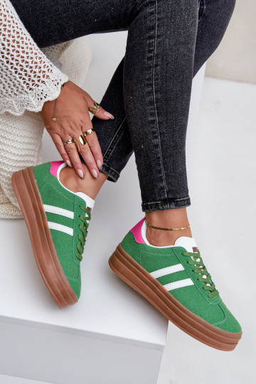 Sneakers modelio batai Moteriškas su platforma žalios spalvos Egelia