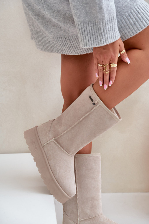 Paaukštinti sniego batai su platforma Big Star OO274894 dramblio kaulo spalvos Paaukštinti sniego batai su platforma Big Star OO274894 dramblio kaulo spalvos