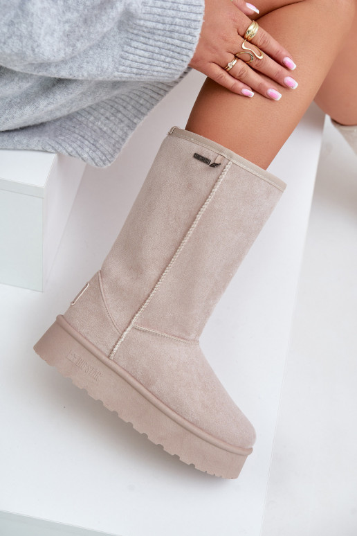 Paaukštinti sniego batai su platforma Big Star OO274894 dramblio kaulo spalvos Paaukštinti sniego batai su platforma Big Star OO274894 dramblio kaulo spalvos