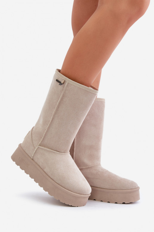 Paaukštinti sniego batai su platforma Big Star OO274894 dramblio kaulo spalvos Paaukštinti sniego batai su platforma Big Star OO274894 dramblio kaulo spalvos