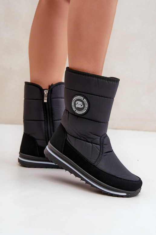 Moteriški sniego batai Progress PROGJ-21-09 juodos spalvos Moteriški sniego batai Progress PROGJ-21-09 juodos spalvos
