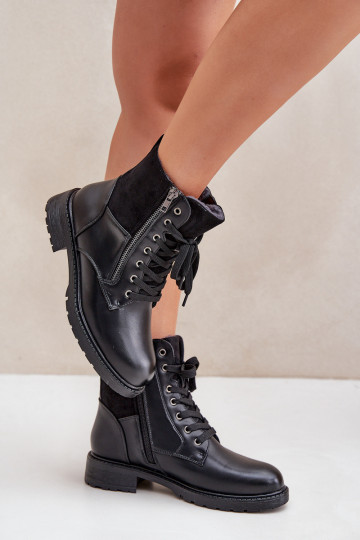 pašiltinti Aulinukai su plačiais kulniukais Eko Oda juodos spalvos Įjungtaoise