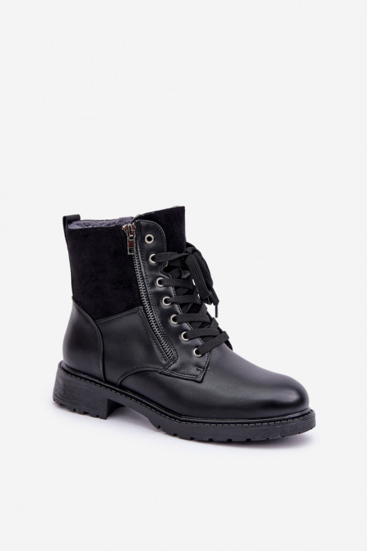 pašiltinti Aulinukai su plačiais kulniukais Eko Oda juodos spalvos Įjungtaoise