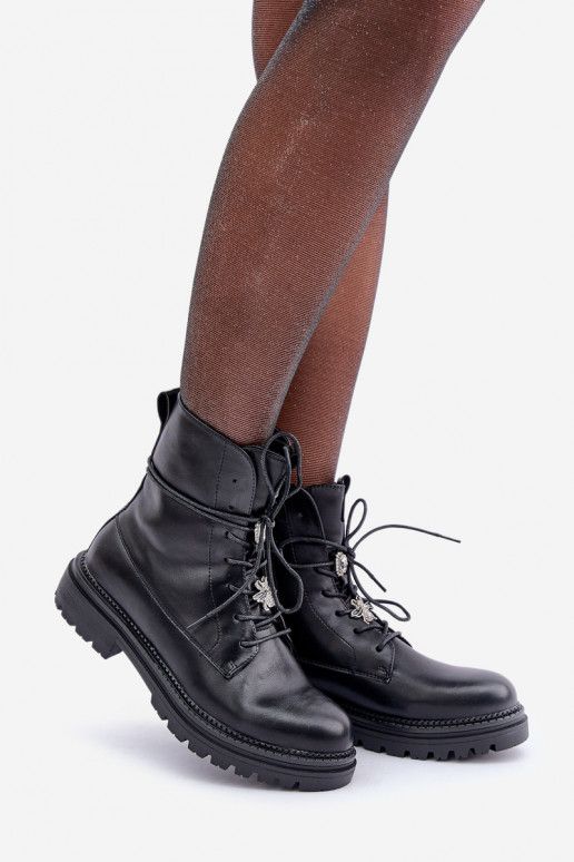 pašiltinti Aulinukai Z Przypinkami Įjungta SznuroĮaniu juodos spalvos Irivina