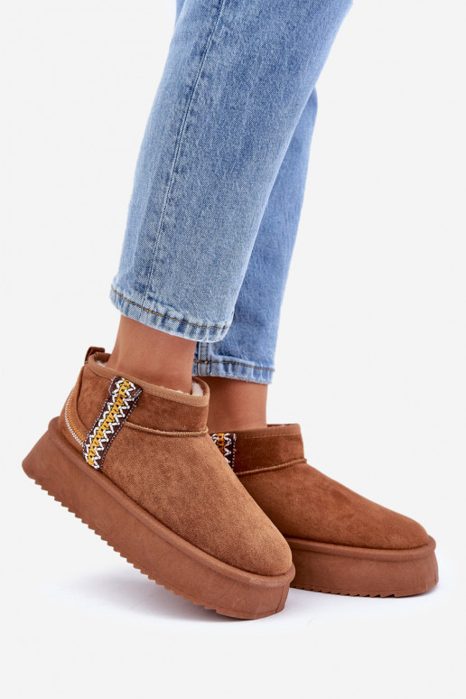 sniego batai su platforma su raštais rudos spalvos Udra