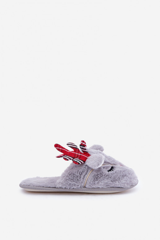 Christmas Šlepetės Su tema Šiaurės elniai pilkos spalvos Sylaia