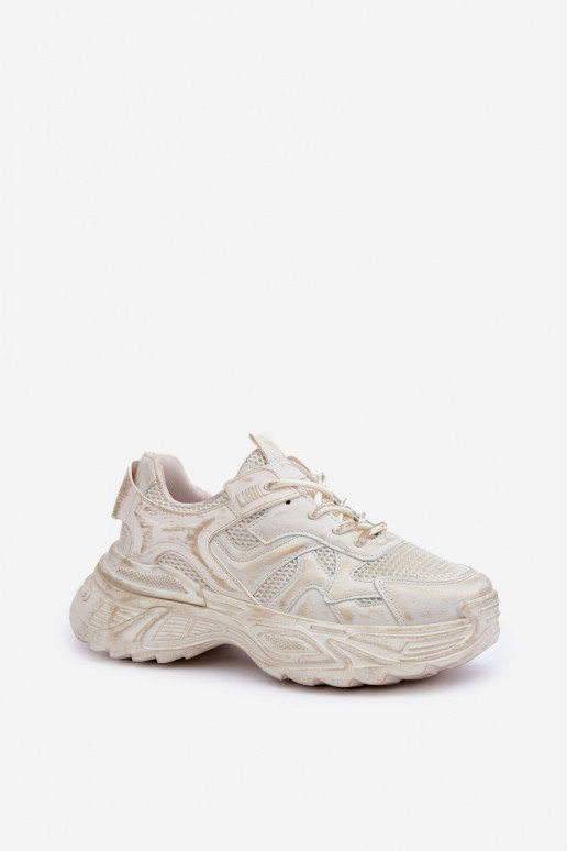 Moteriški sneakers Z su platforma smėlio spalvos SeladĮen