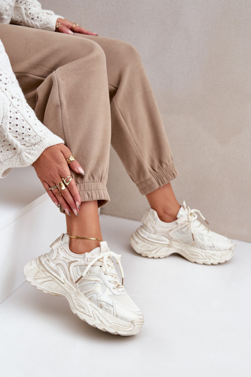 Moteriški sneakers Z su platforma smėlio spalvos SeladĮen