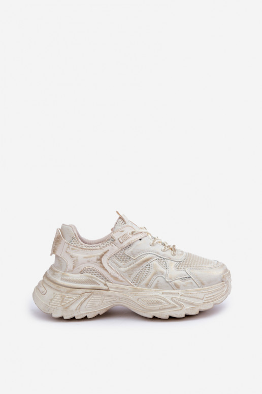 Sneakers modelio batai Moteriškas Z Przetarciami su platforma smėlio spalvos SeladĮen