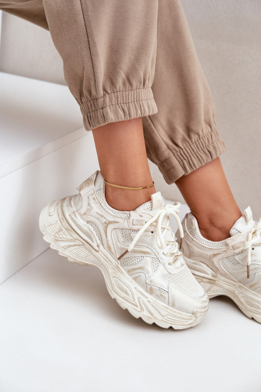Moteriški sneakers Z su platforma smėlio spalvos SeladĮen