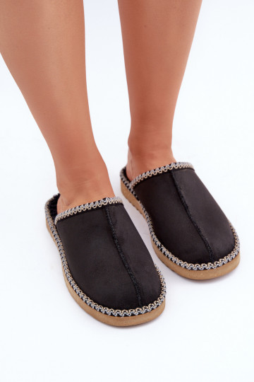 batai naminės Šlepetės Z Haftem Moteriškas Inblu EY000028 juodos spalvos