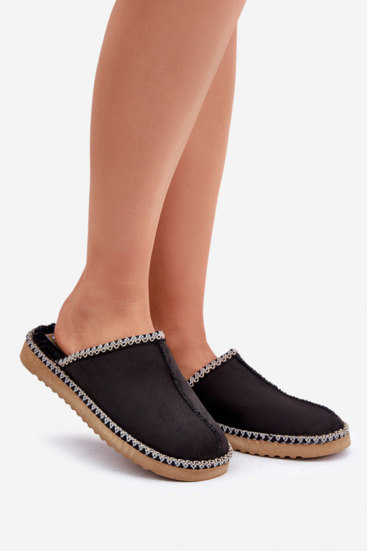 batai naminės Šlepetės Z Haftem Moteriškas Inblu EY000028 juodos spalvos