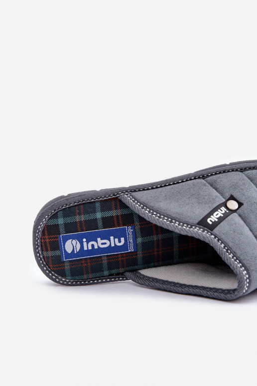 Patogus batai naminės vyrams Šlepetės Inblu 91000027 pilkos spalvos Patogus batai naminės vyrams Šlepetės Inblu 91000027 pilkos spalvos