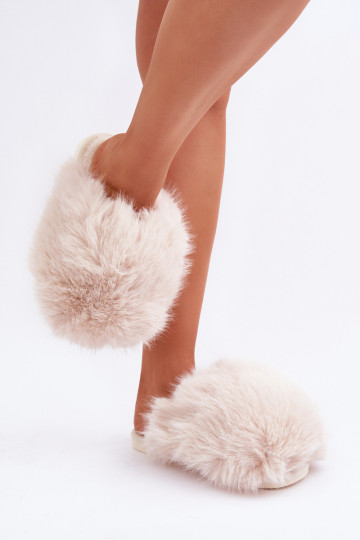 su kailiuku Šlepetės Moteriškas dramblio kaulo spalvos INladisa