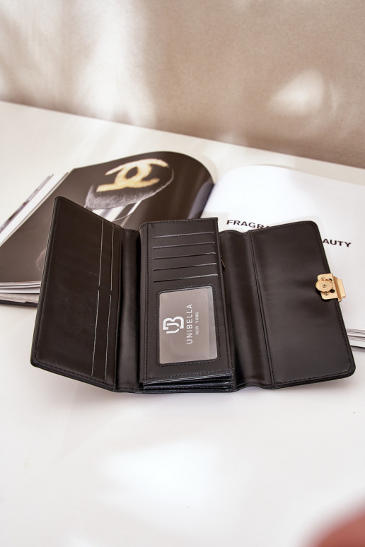 Eko Odinė Gładki Moteriška piniginė juodos spalvos Erolia